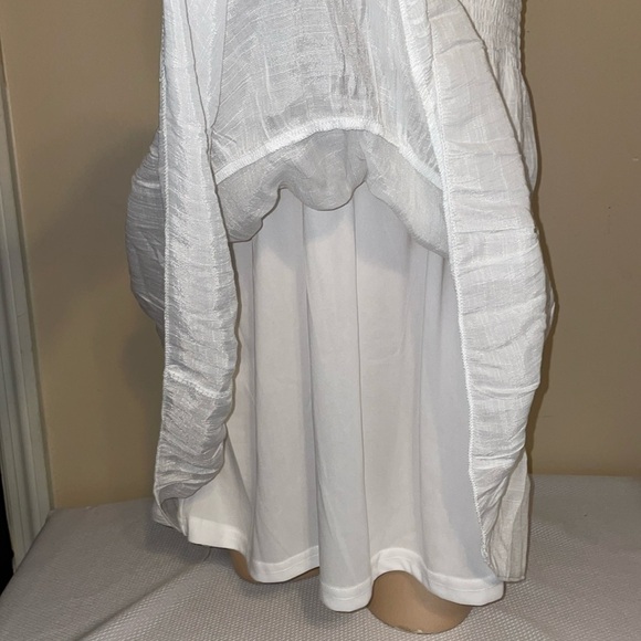 Kings road women’s dress medium White vneck sleeveless empire waist NWOT - Picture 3 of 8